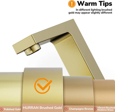 Hurran 4 inch Bathroom Faucets for Sink 3 Hole with Pop-up Drain and Supply Lines