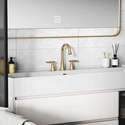 Hurran Bathroom Faucets For Sink 3 Hole With Pop-Up Drain And Supply Lines