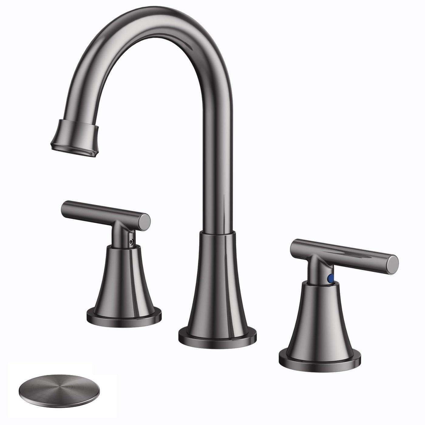Hurran Bathroom Faucets For Sink 3 Hole With Pop-Up Drain And Supply Lines