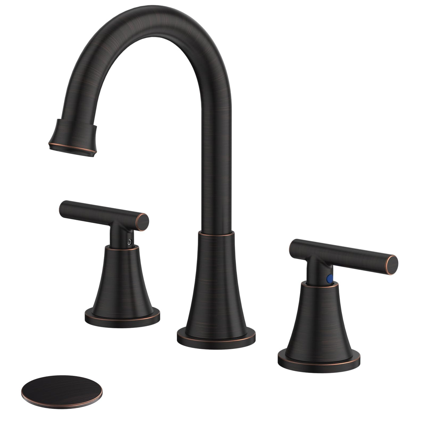 Hurran Bathroom Faucets For Sink 3 Hole With Pop-Up Drain And Supply Lines