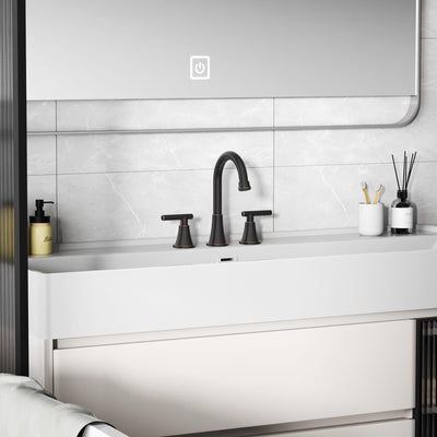 Hurran Bathroom Faucets For Sink 3 Hole With Pop-Up Drain And Supply Lines