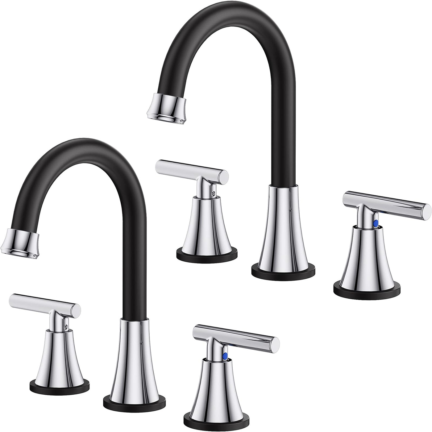 Hurran Bathroom Faucets For Sink 3 Hole With Pop-Up Drain And Supply Lines