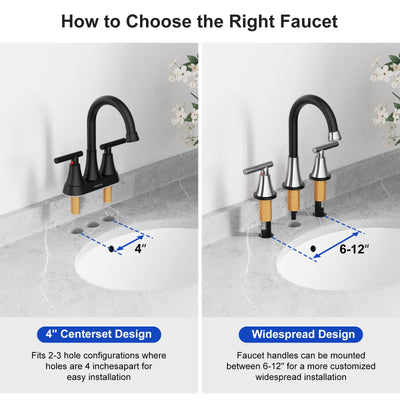 Hurran Bathroom Faucets For Sink 3 Hole With Pop-Up Drain And Supply Lines
