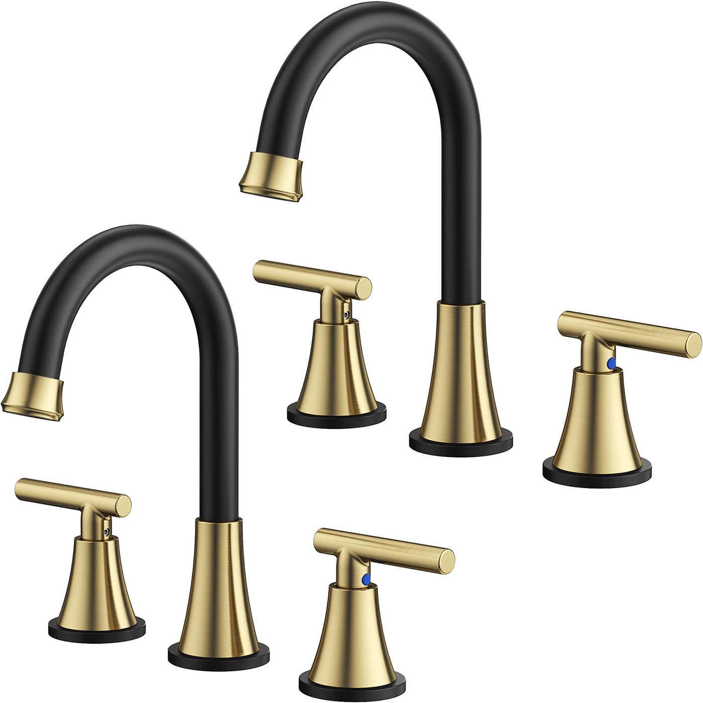 Hurran Bathroom Faucets For Sink 3 Hole With Pop-Up Drain And Supply Lines