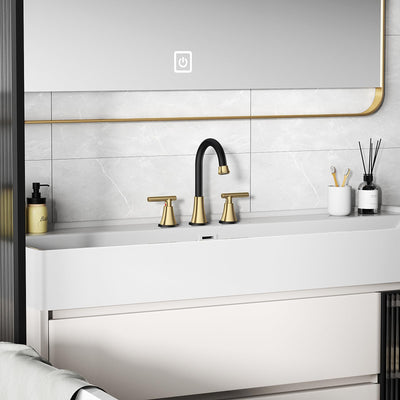 Hurran Bathroom Faucets For Sink 3 Hole With Pop-Up Drain And Supply Lines