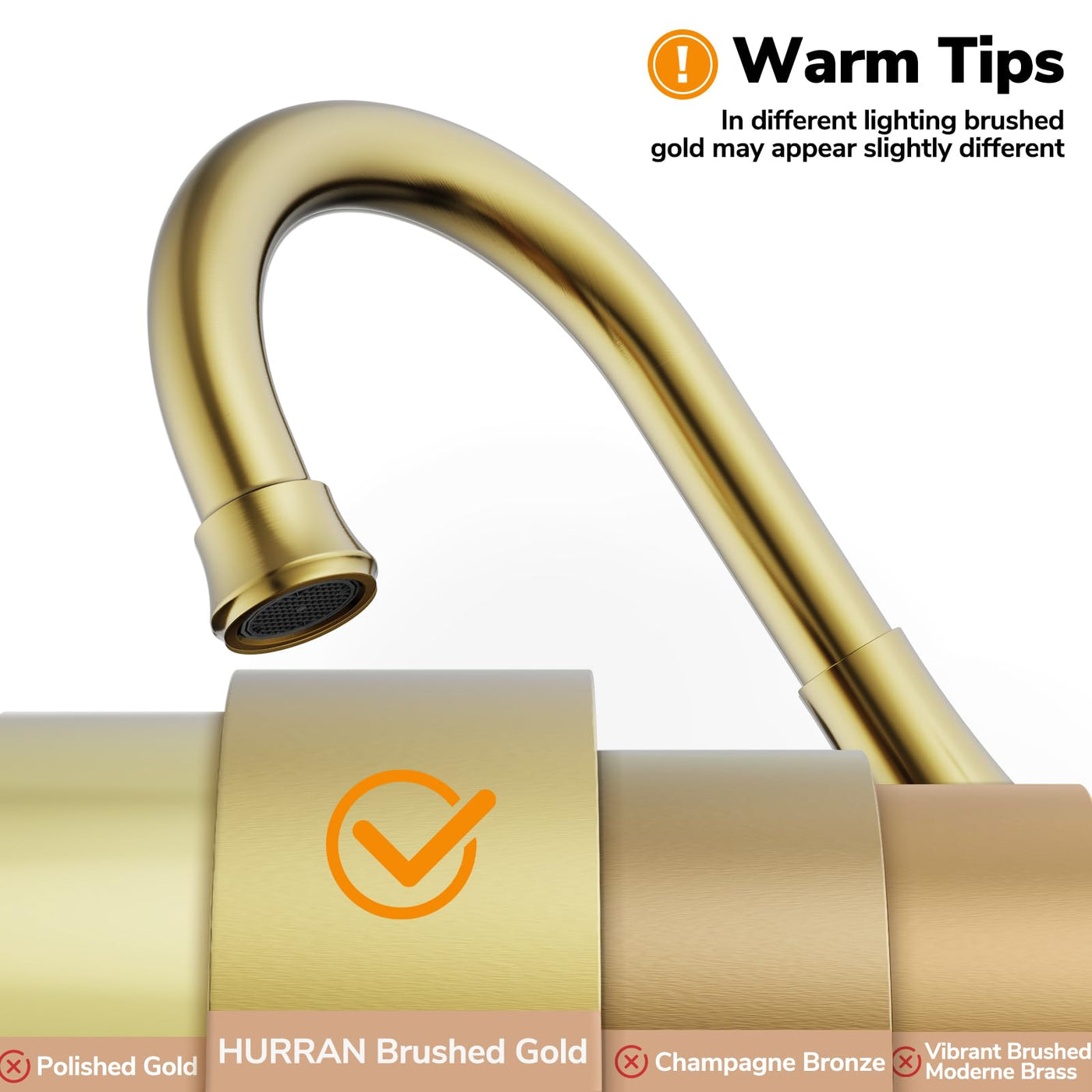 Hurran Bathroom Faucets For Sink 3 Hole With Pop-Up Drain And Supply Lines