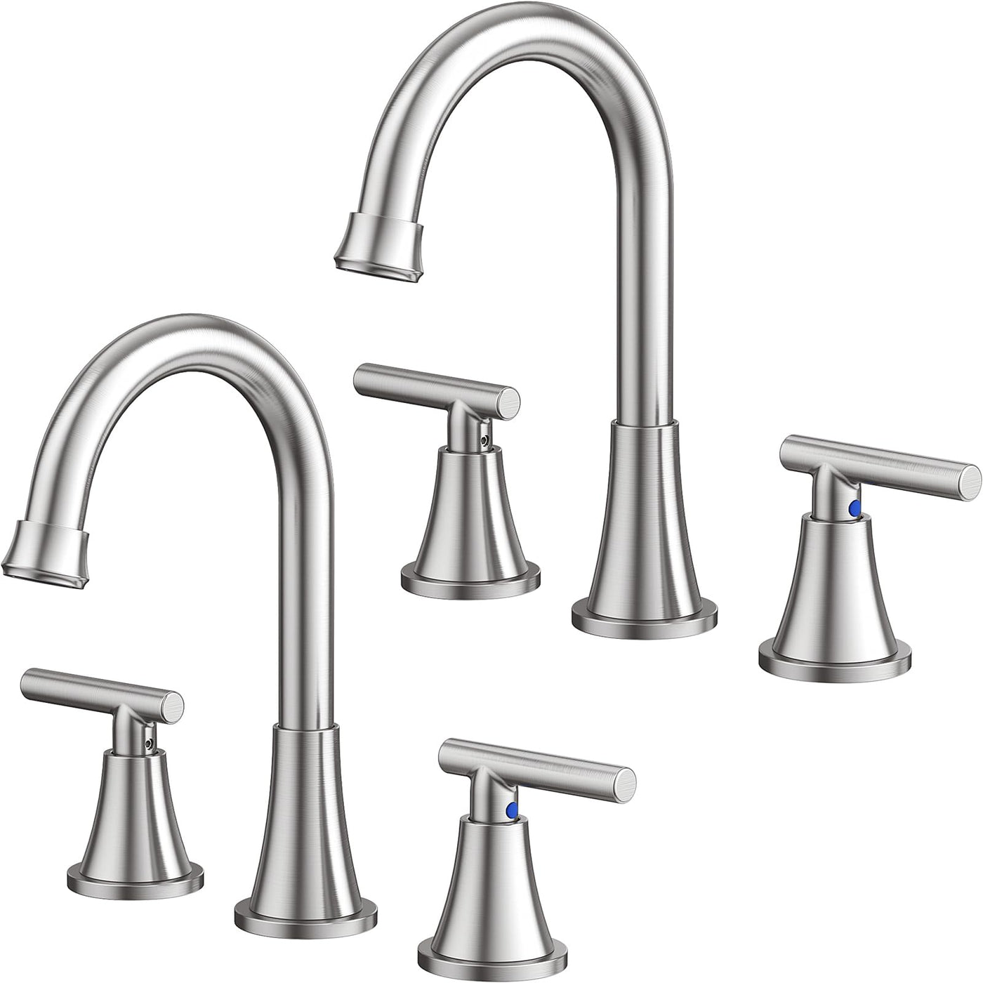Hurran Bathroom Faucets For Sink 3 Hole With Pop-Up Drain And Supply Lines