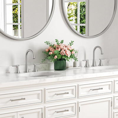 Hurran Bathroom Faucets For Sink 3 Hole With Pop-Up Drain And Supply Lines