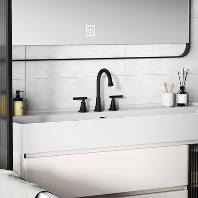 Hurran Bathroom Faucets For Sink 3 Hole With Pop-Up Drain And Supply Lines