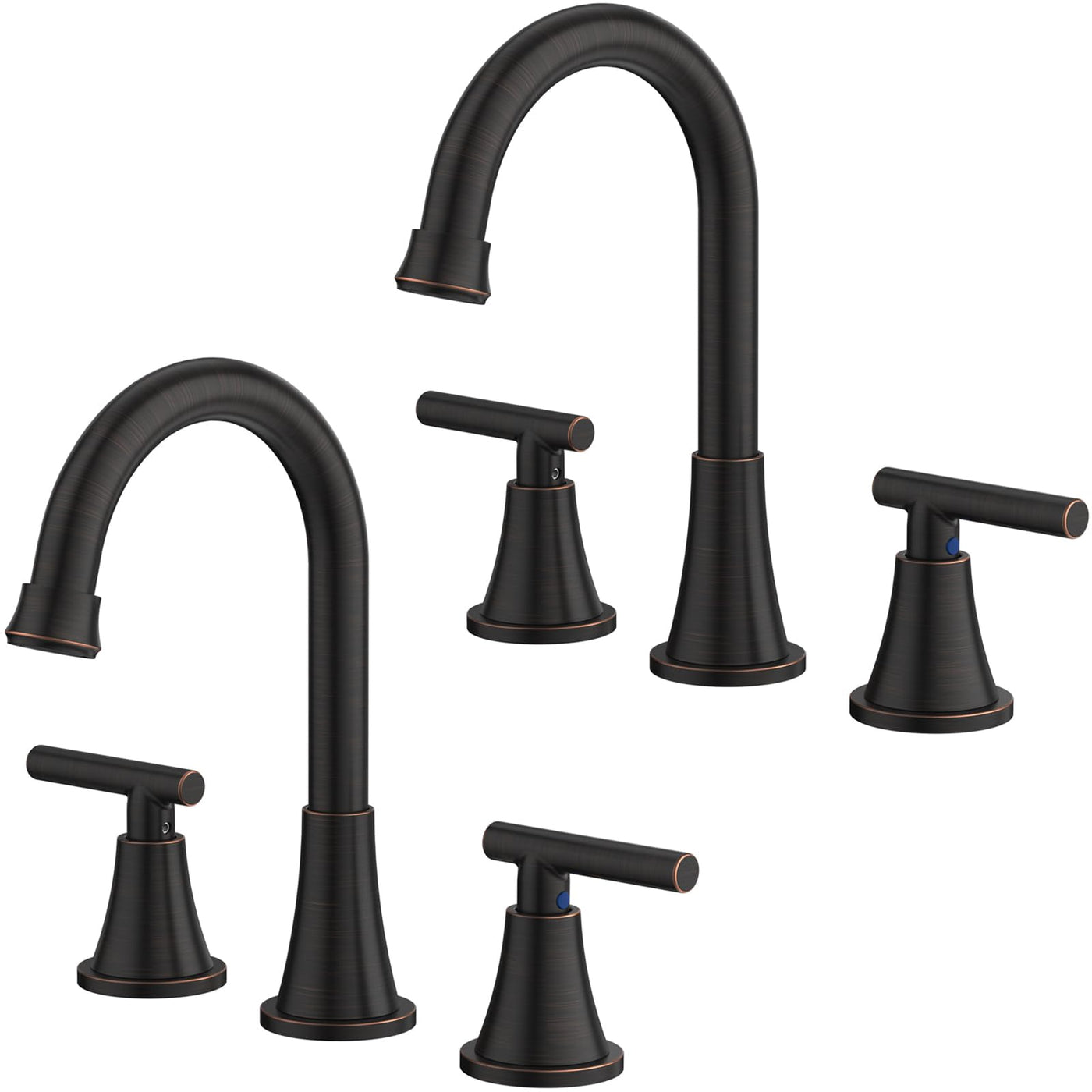Hurran Bathroom Faucets For Sink 3 Hole With Pop-Up Drain And Supply Lines